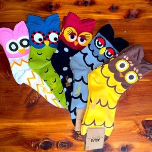 Owl Ankle Socks -Set of 5